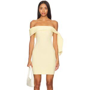 NEW SNDYS Jaymes Mini Dress in Panna Cotta Light Butter Yellow - S Small